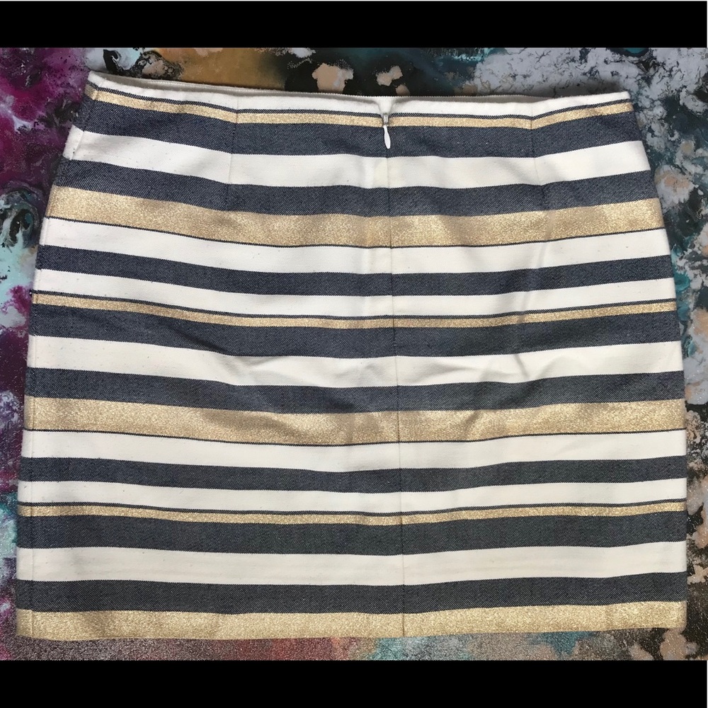 J. Crew gold stripe mini skirt - Picture 2 of 4
